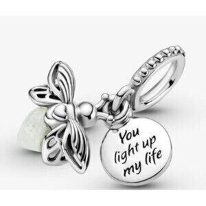 Glow in the dark Firefly Charm, Charms for Pandora Bracelet, Girl Dangle Charm